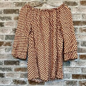 Lascana Off Shoulder Blouse Bell Sleeve‎ Geometric Print Top